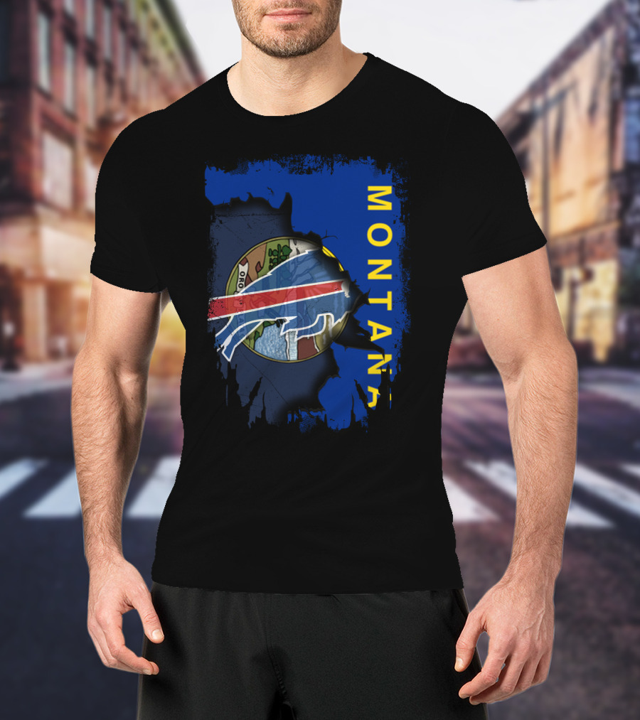 Montana State Buffalo Bills Logo Fusion T-Shirt