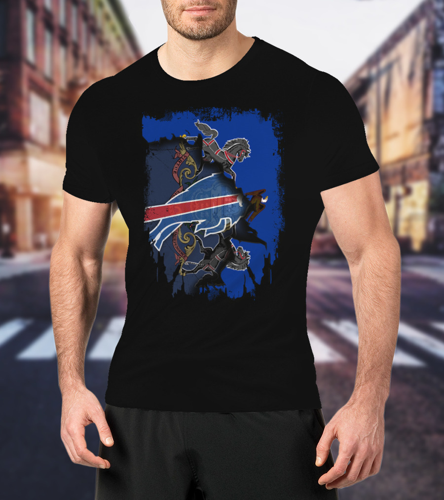 Pennsylvania And Buffalo Bills United With State Coat Of Arms Elements T-Shirt