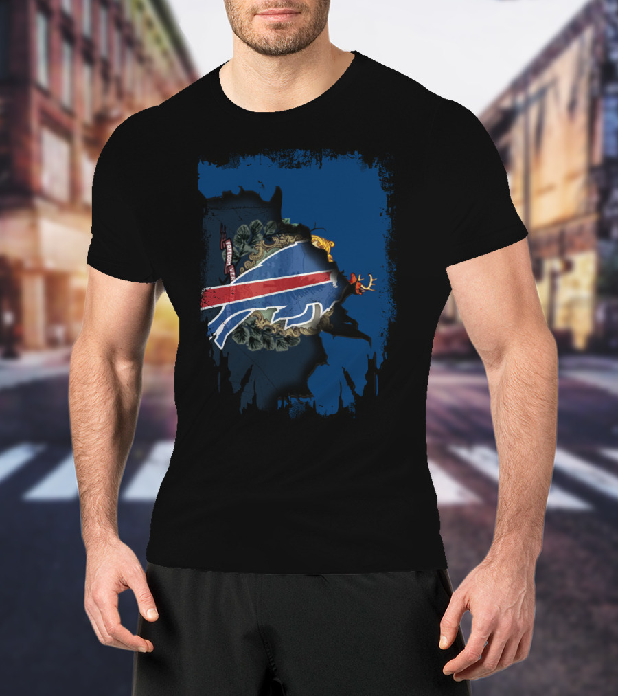 Together Vermont Buffalo Bills State Pride Logo Fusion T-Shirt