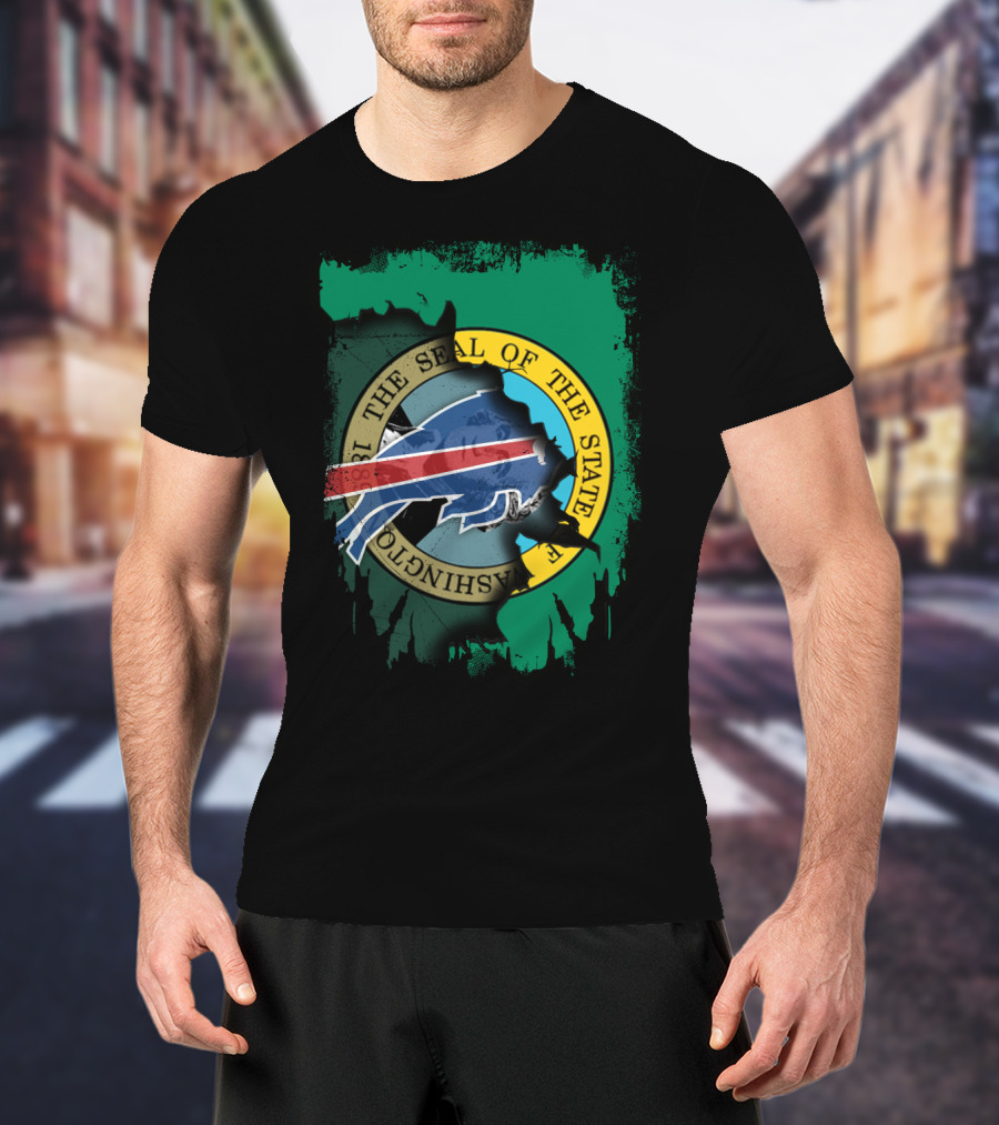 Together The Seal Of The State Of Washington With Buffalo Bills T-Shirt
