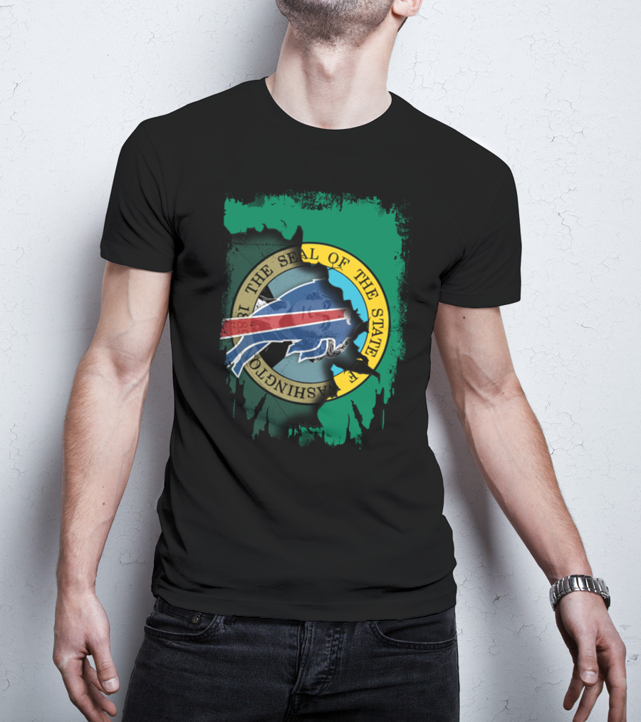 Together The Seal Of The State Of Washington With Buffalo Bills T-Shirt
