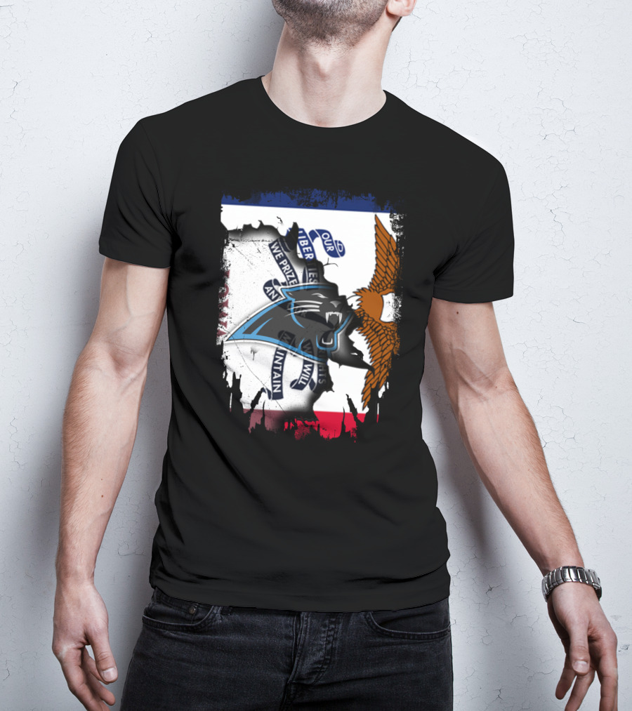 Iowa Panthers Emblem With Flag And Eagle T-Shirt