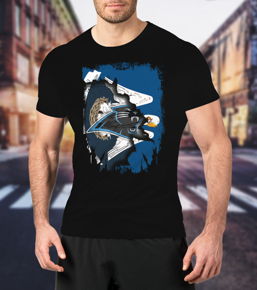 Together Louisiana With Panthers And Eagles Iconic Blend T-Shirt