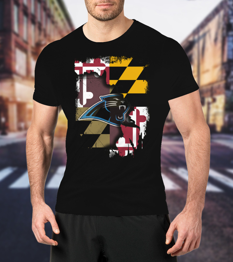 Together Maryland Panthers Roaring Over State Flag T-Shirt