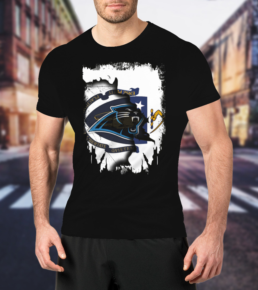 Together Massachusetts Patriots Emblem With Panther T-Shirt