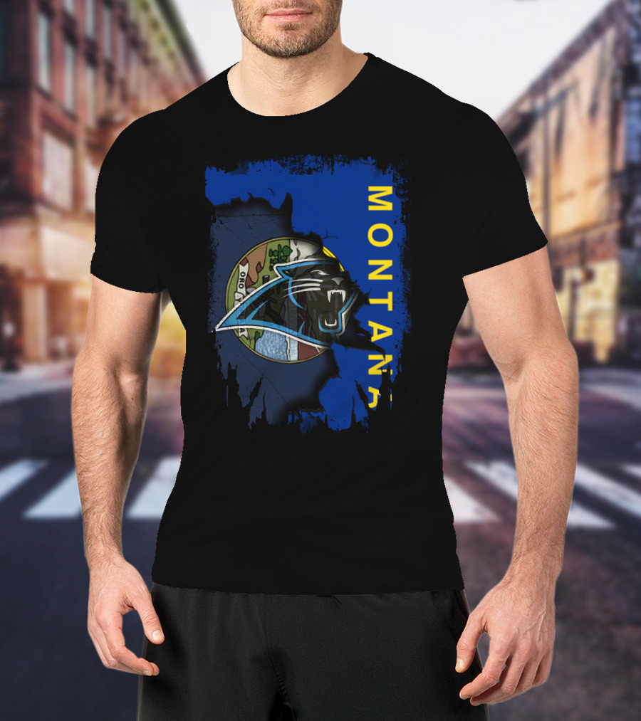 Montana Panthers Collaboration With Blue Claw Design Overlay T-Shirt