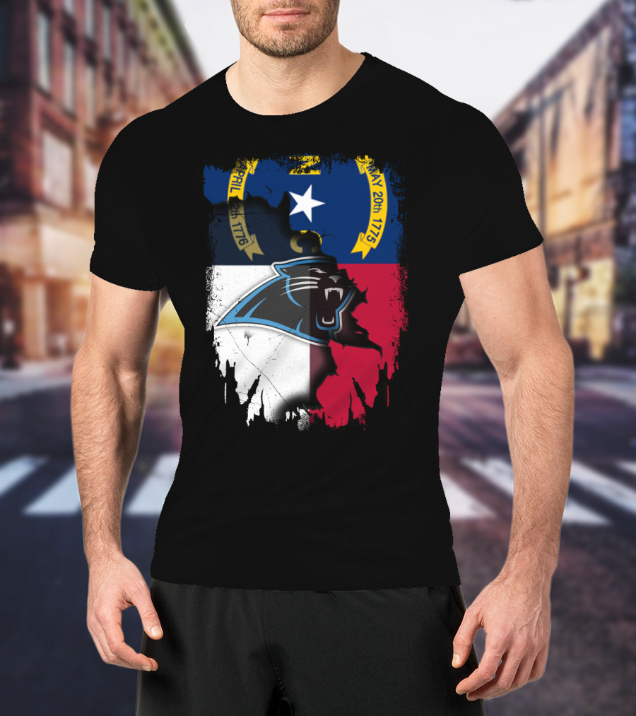 Together North Carolina With Panthers State Flag April 1776 May 1775 T-Shirt