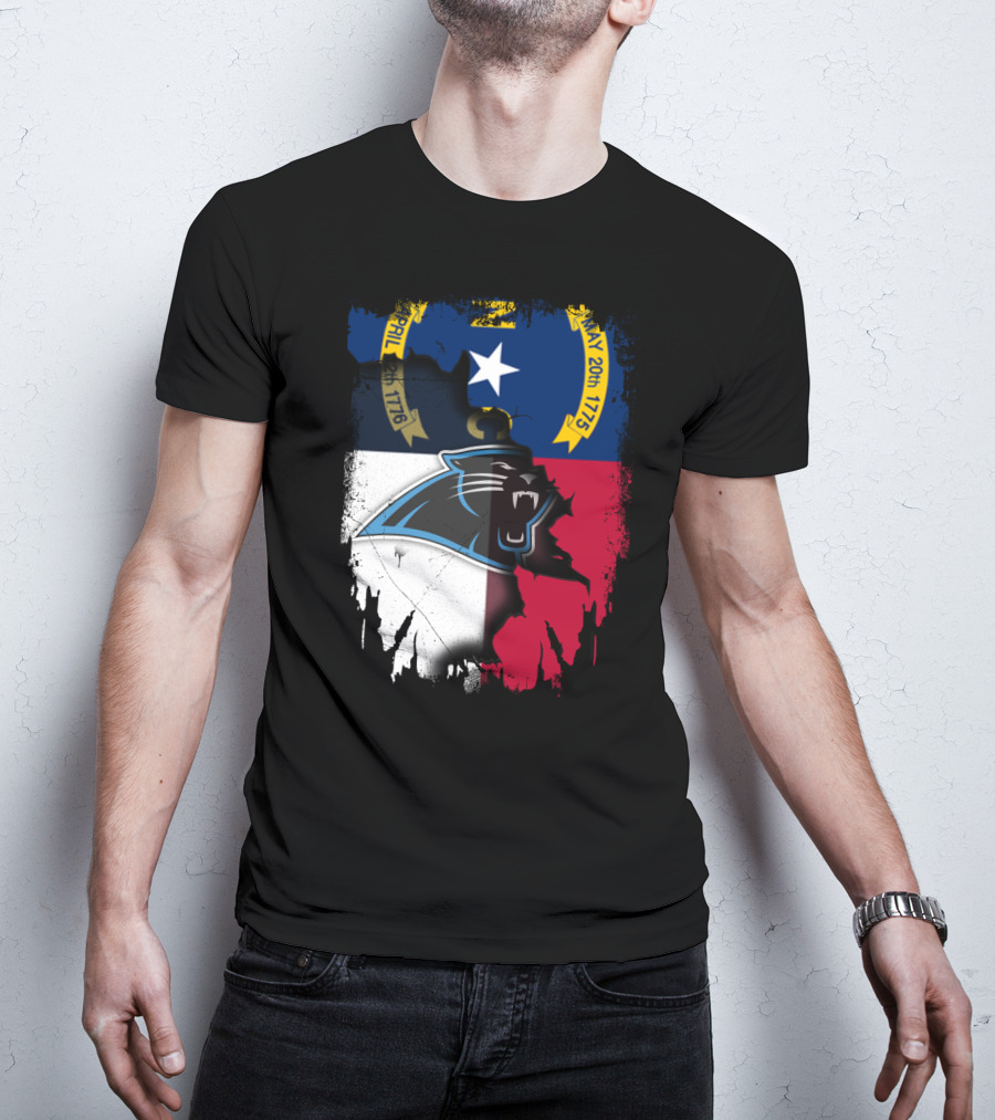 Together North Carolina With Panthers State Flag April 1776 May 1775 T-Shirt