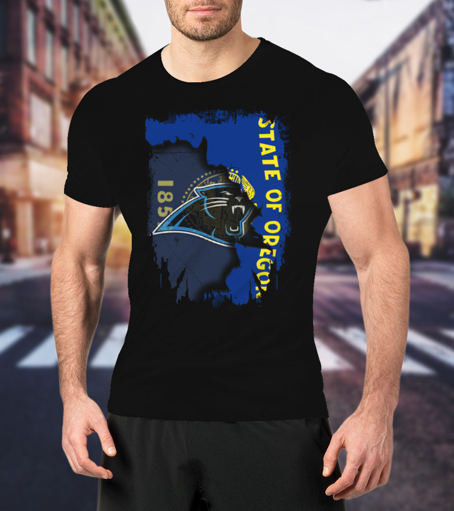 State Of Oregon Panthers Logo 1859 Flag T-Shirt