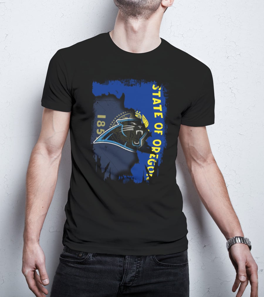 State Of Oregon Panthers Logo 1859 Flag T-Shirt