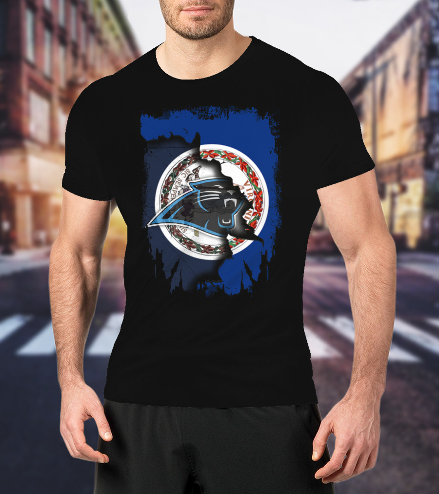 Virginia Seal With Carolina Panthers Logo Integration T-Shirt