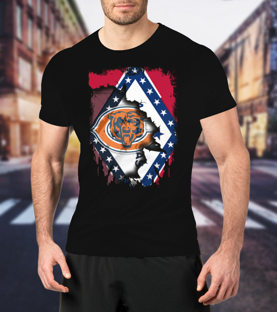 Arkansas State Pride With Chicago Bears Logo Integration T-Shirt