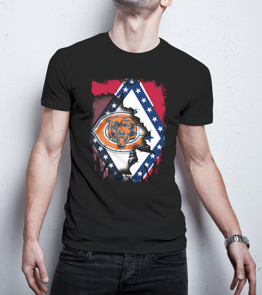 Arkansas State Pride With Chicago Bears Logo Integration T-Shirt