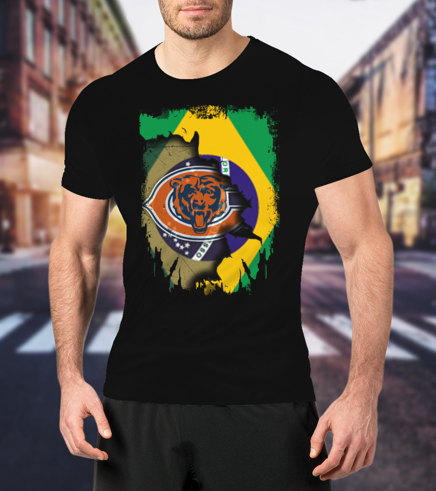 Together Brazil With Bears Logo And Flag Fusion T-Shirt