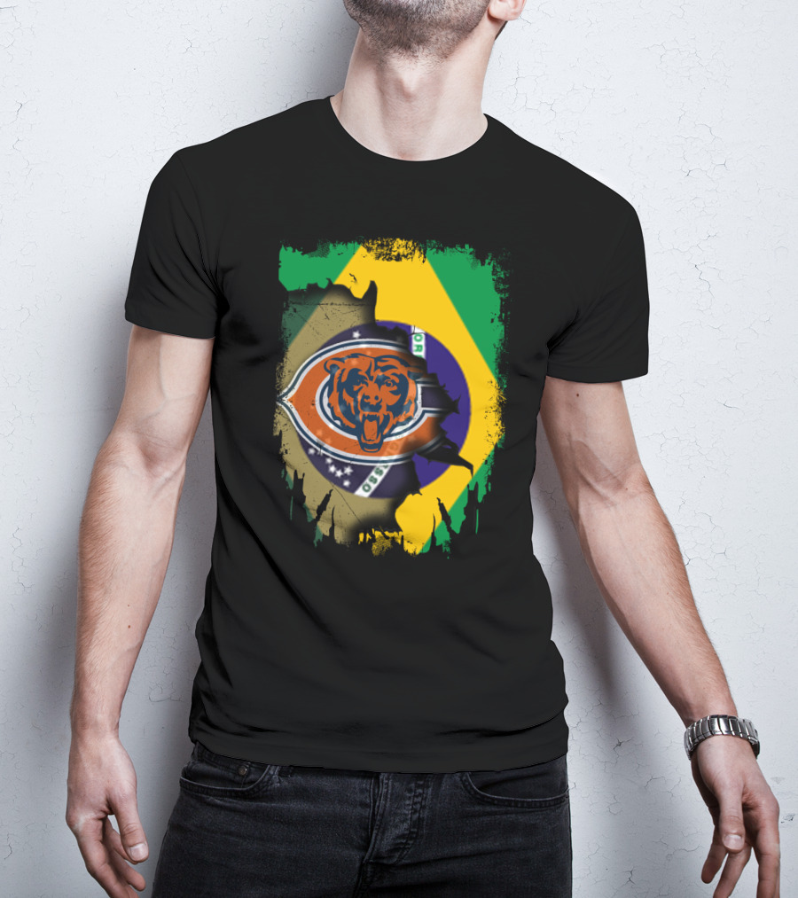 Together Brazil With Bears Logo And Flag Fusion T-Shirt