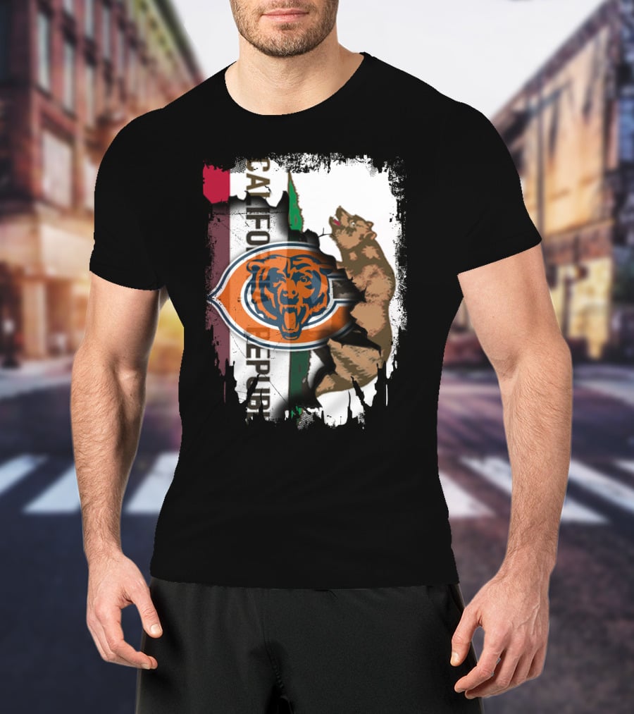 California Republic Chicago Bears Bear Logo Fusion T-Shirt