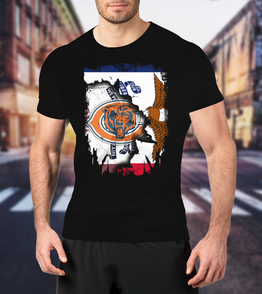 Chicago Bears Iowa Pride USA Flag Eagle Patriot T-Shirt