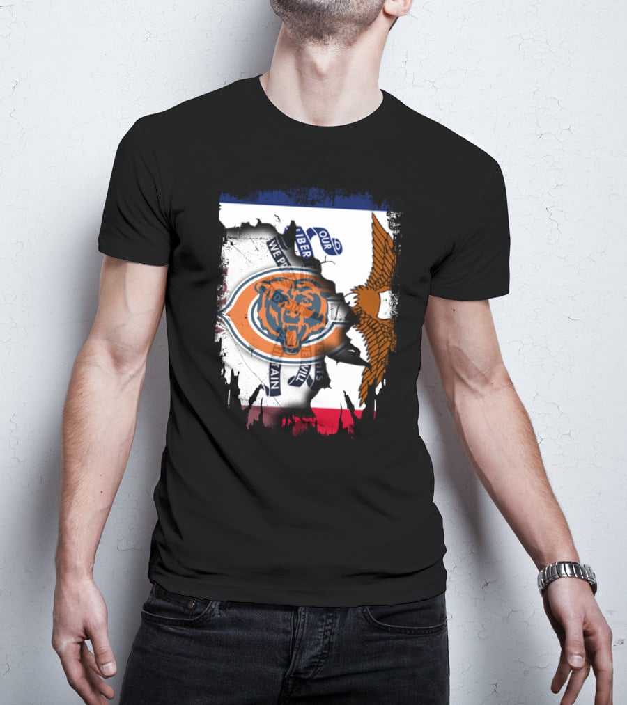 Chicago Bears Iowa Pride USA Flag Eagle Patriot T-Shirt