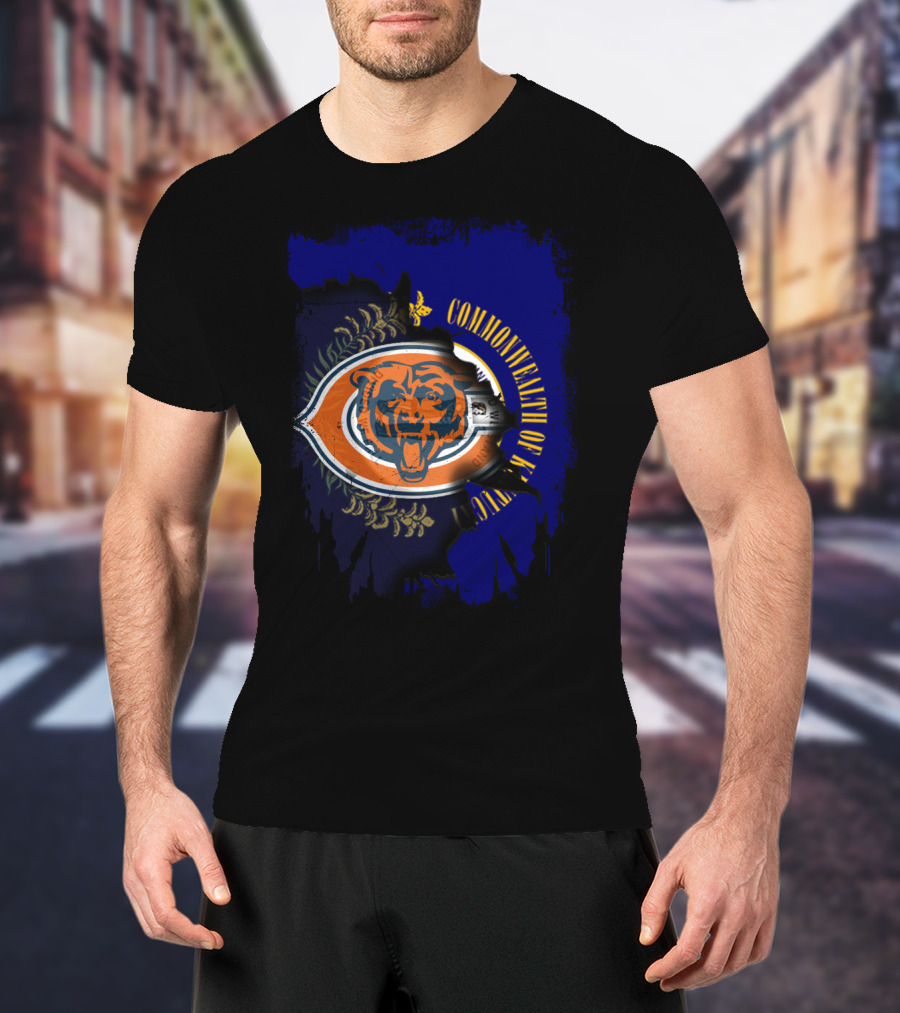 Commonwealth Of Kentucky With Chicago Bears T-Shirt