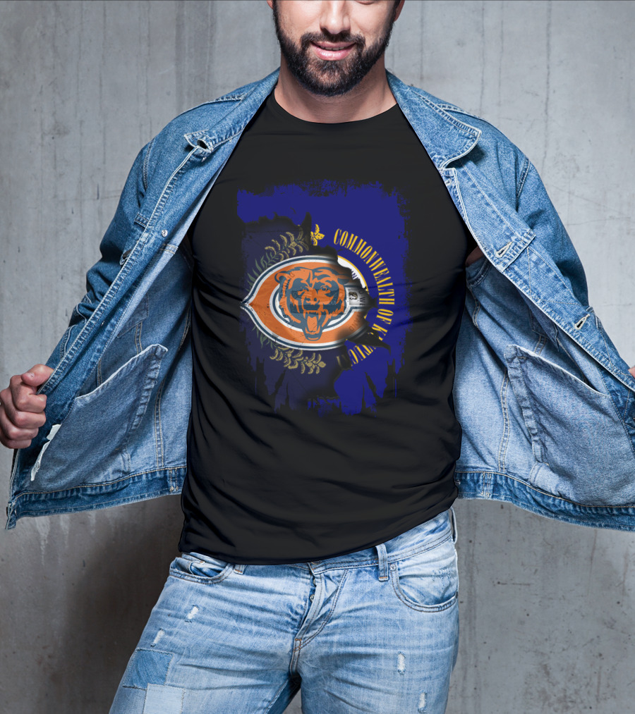 Commonwealth Of Kentucky With Chicago Bears T-Shirt