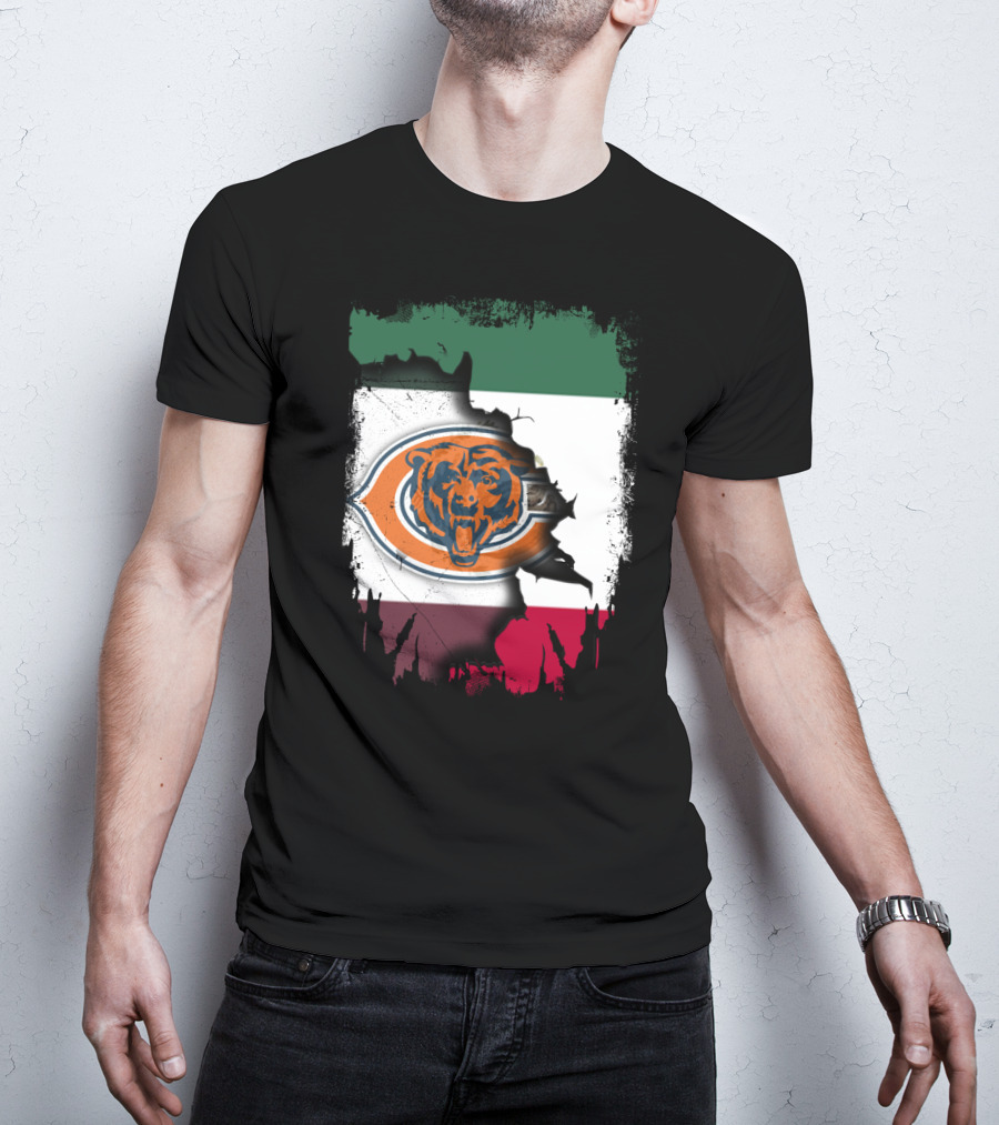Together Mexico Bears Flag Icon Rip T-Shirt