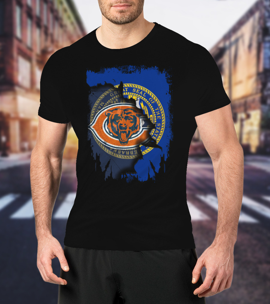 Together Nebraska Chicago Bears Seal T-Shirt