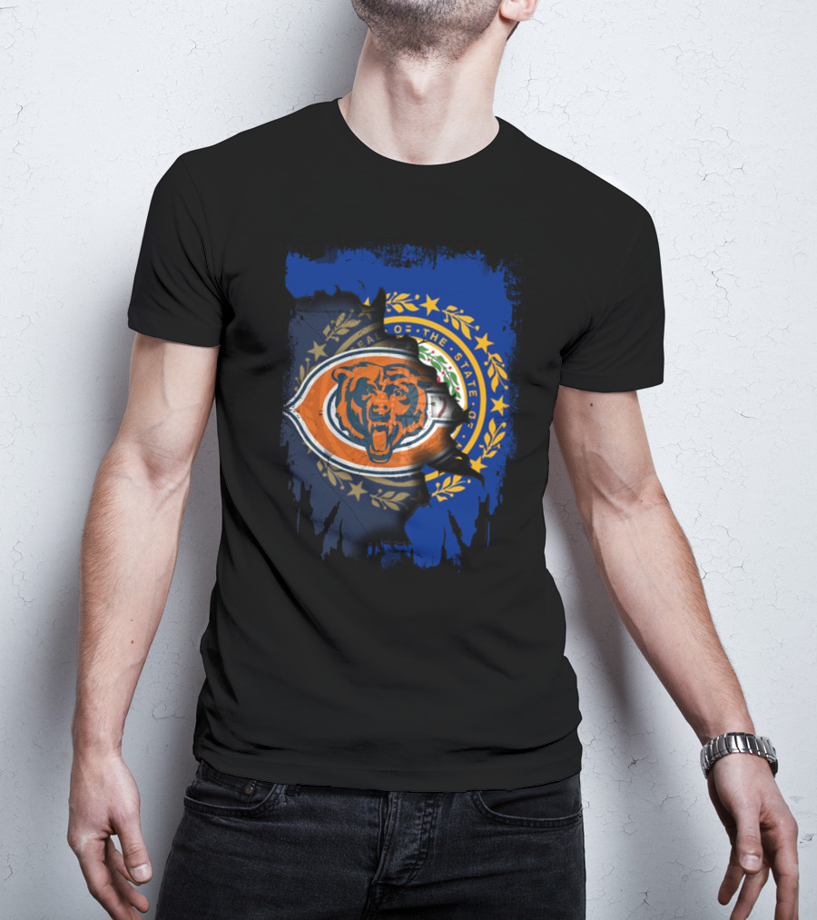 Together New Hampshire With Chicago Bears Emblem T-Shirt