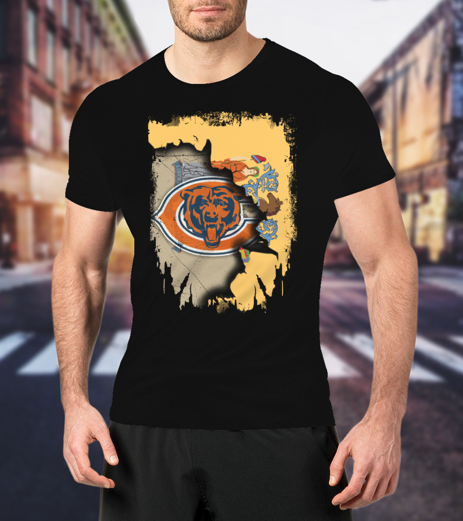 New Jersey Bears Emblem With State Map T-Shirt