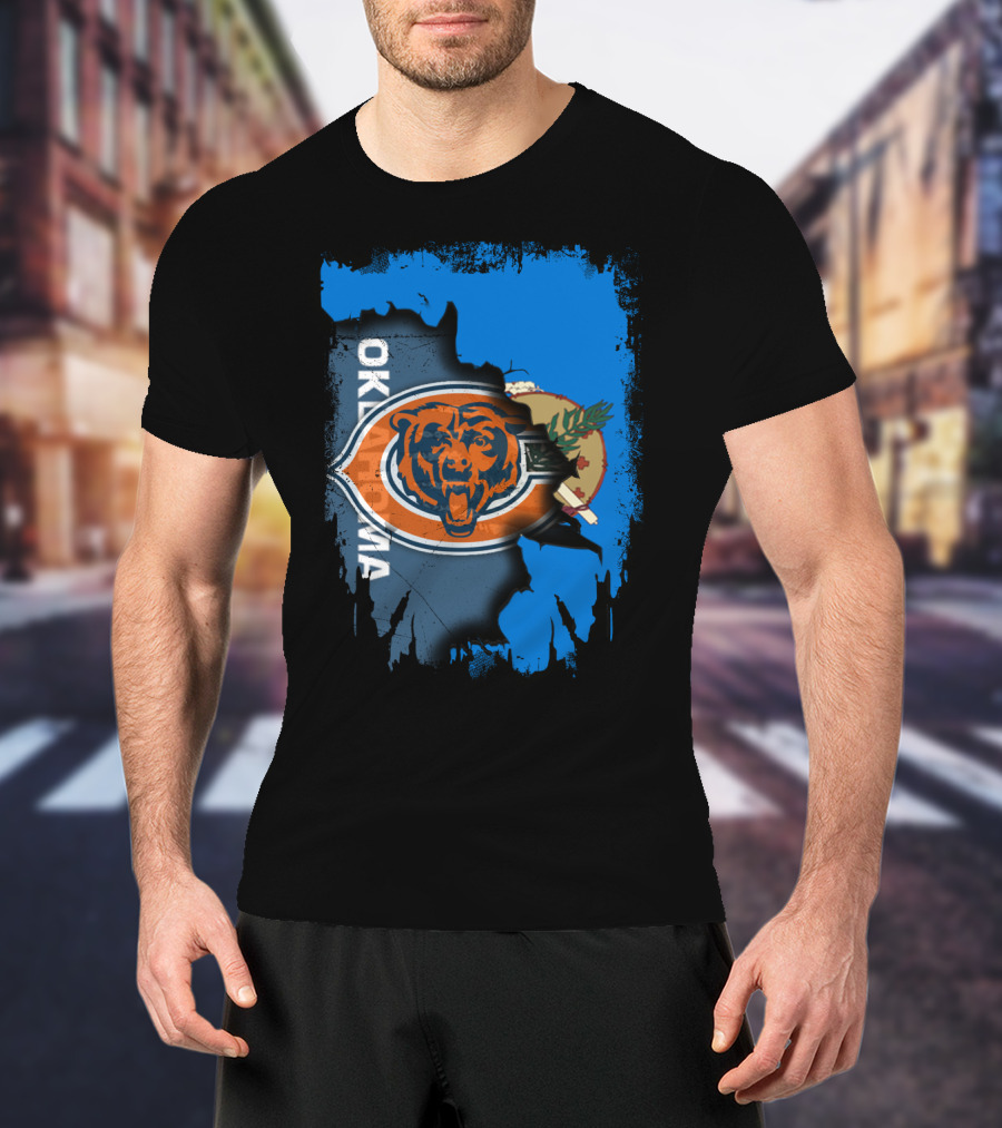 Oklahoma Chicago Bears Logo Mashup T-Shirt