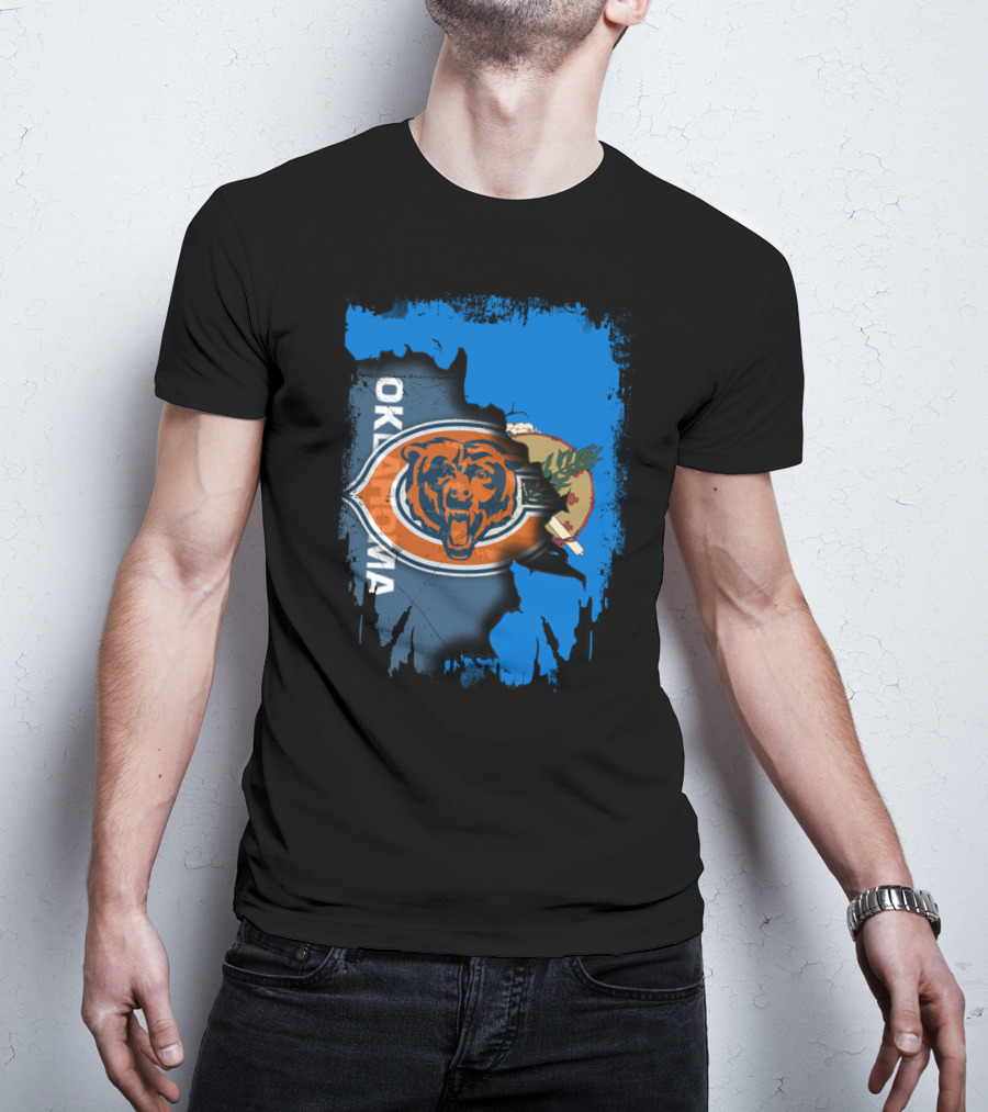Oklahoma Chicago Bears Logo Mashup T-Shirt