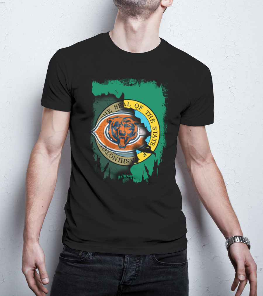 Together Washington Seal With Chicago Bears Logo Integration T-Shirt