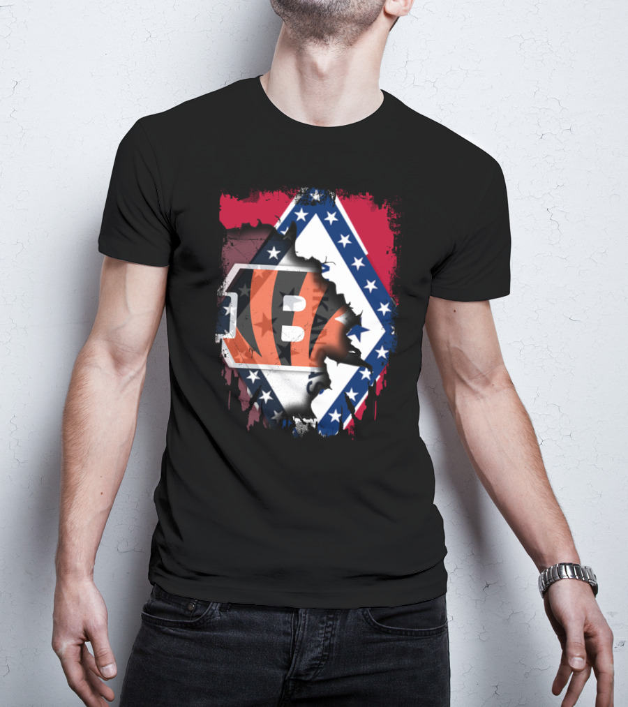 Arkansas Flag Merged With Cincinnati Bengals T-Shirt