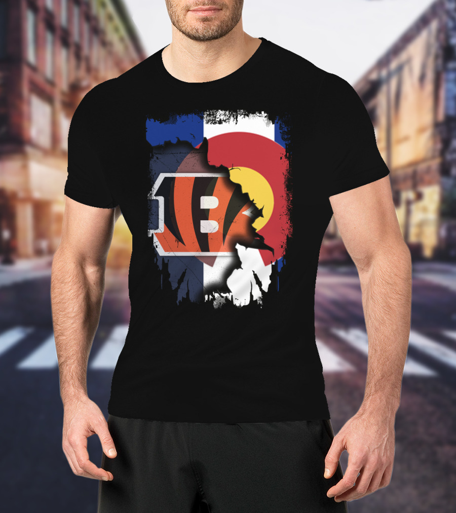 Colorado Bengals Logo With State Flag Elements T-Shirt