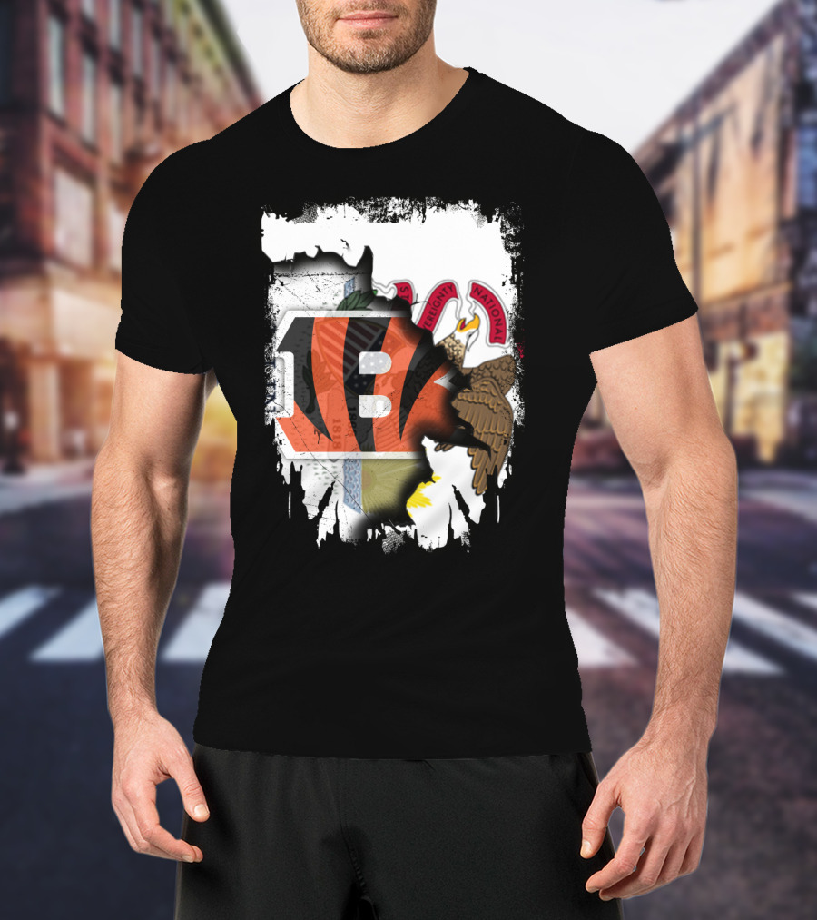 Illinois State Pride With Cincinnati Bengals Logo And Seal T-Shirt