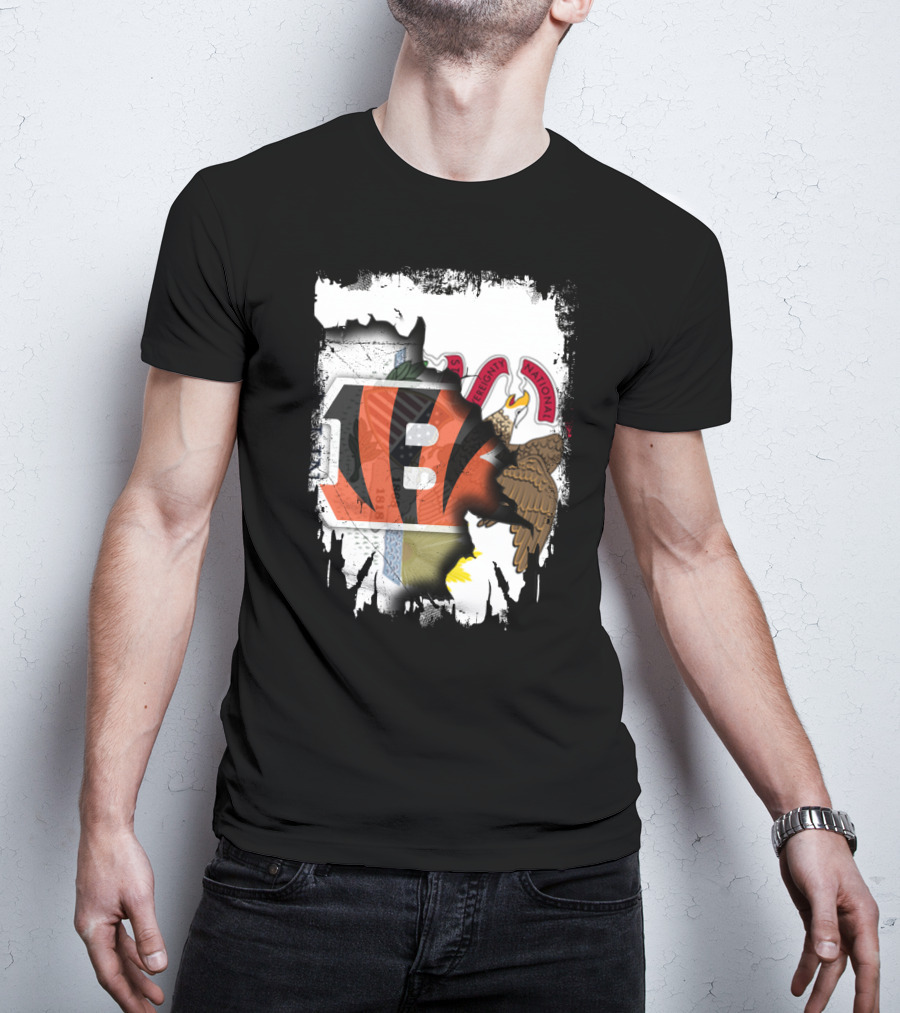 Illinois State Pride With Cincinnati Bengals Logo And Seal T-Shirt