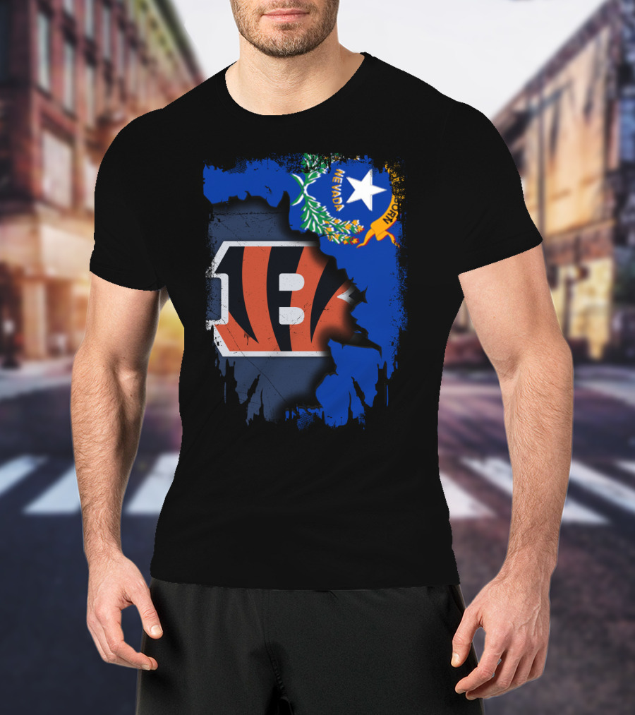 Nevada State With Cincinnati Bengals Logo Integration T-Shirt