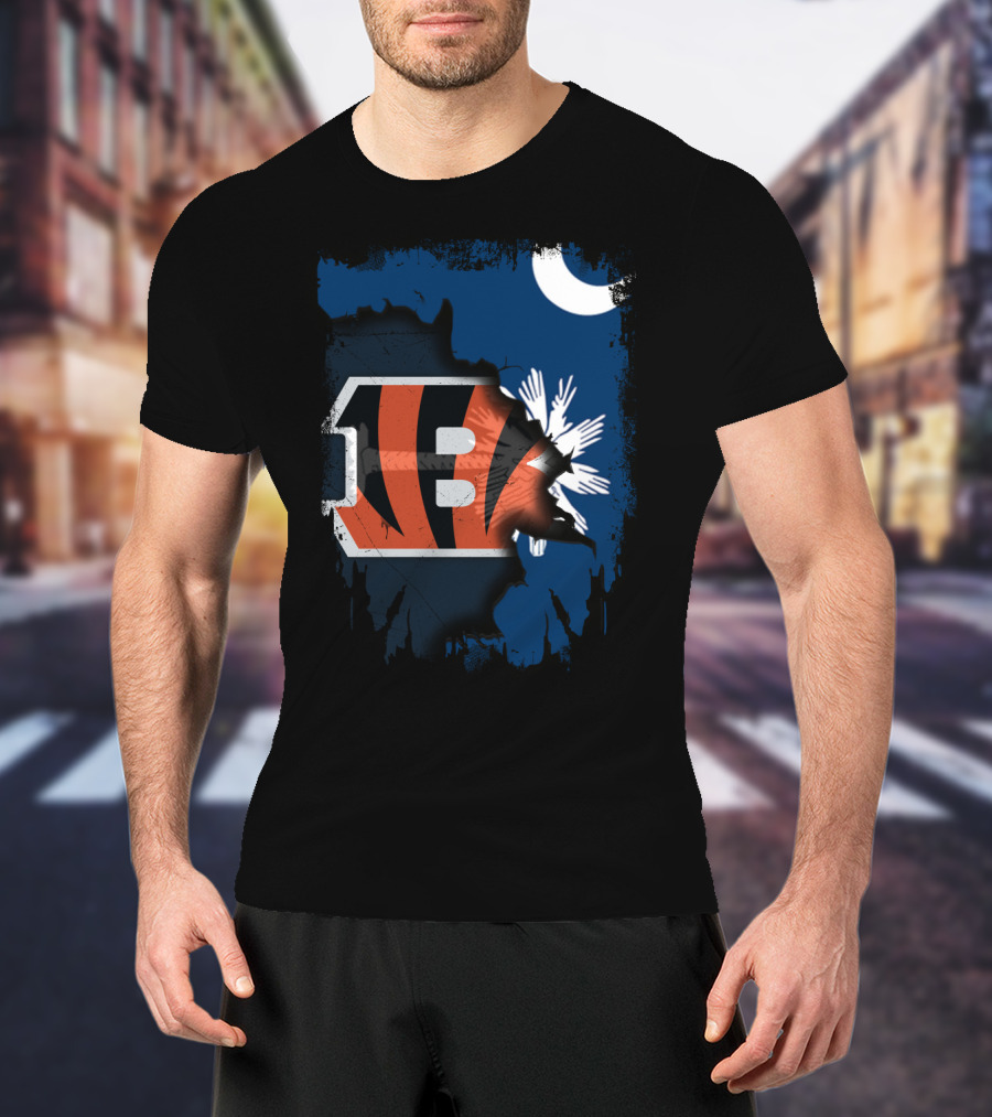 Together South Carolina With Bengals Logo And State Flag T-Shirt