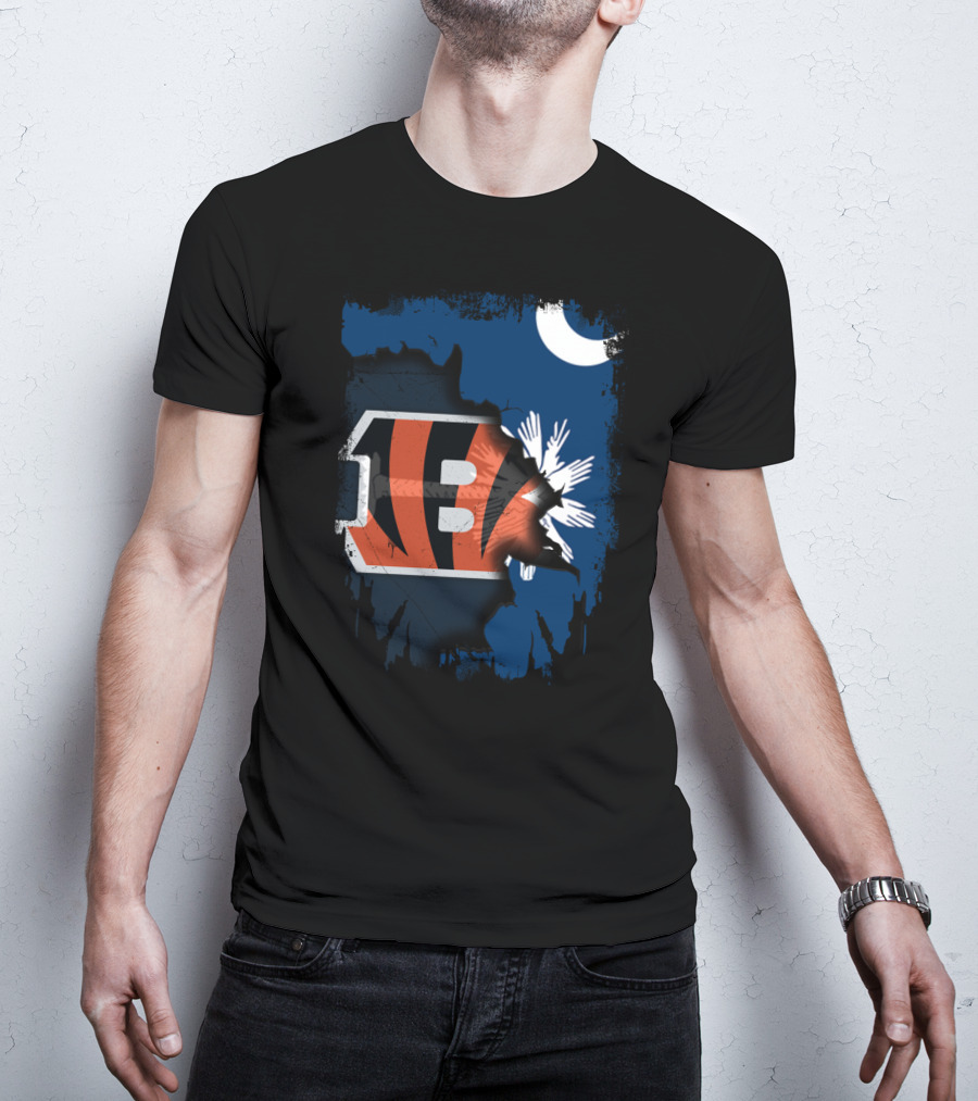Together South Carolina With Bengals Logo And State Flag T-Shirt