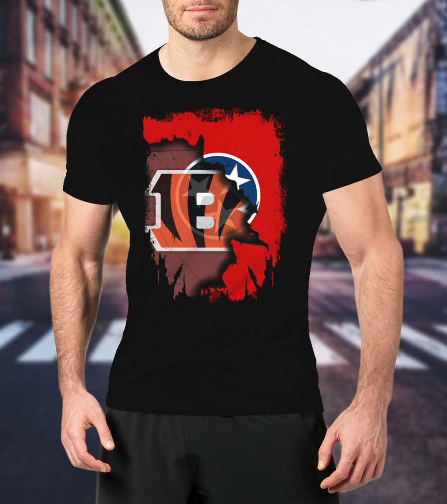 Together Tennessee Bengals Logo Fusion T-Shirt