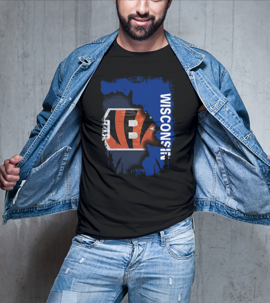 Wisconsin Pride With Cincinnati Bengals Logo Integration T-Shirt