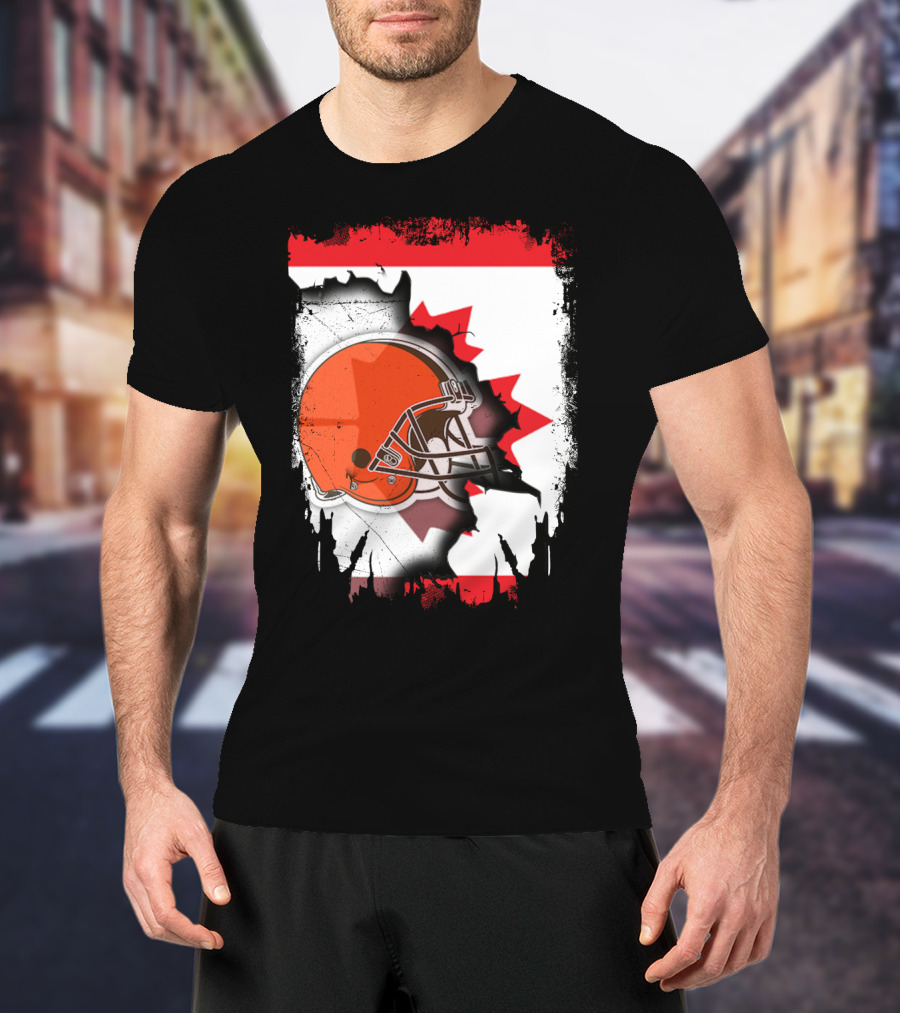 Canada And Browns Helmet T-Shirt