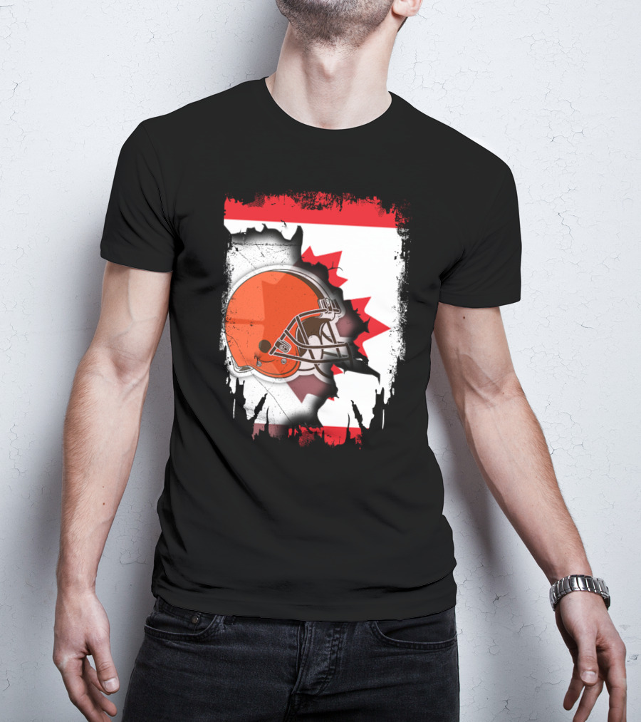 Canada And Browns Helmet T-Shirt