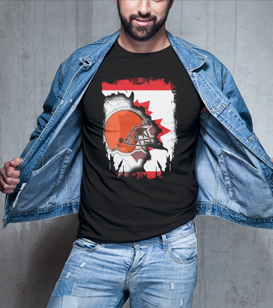 Canada And Browns Helmet T-Shirt
