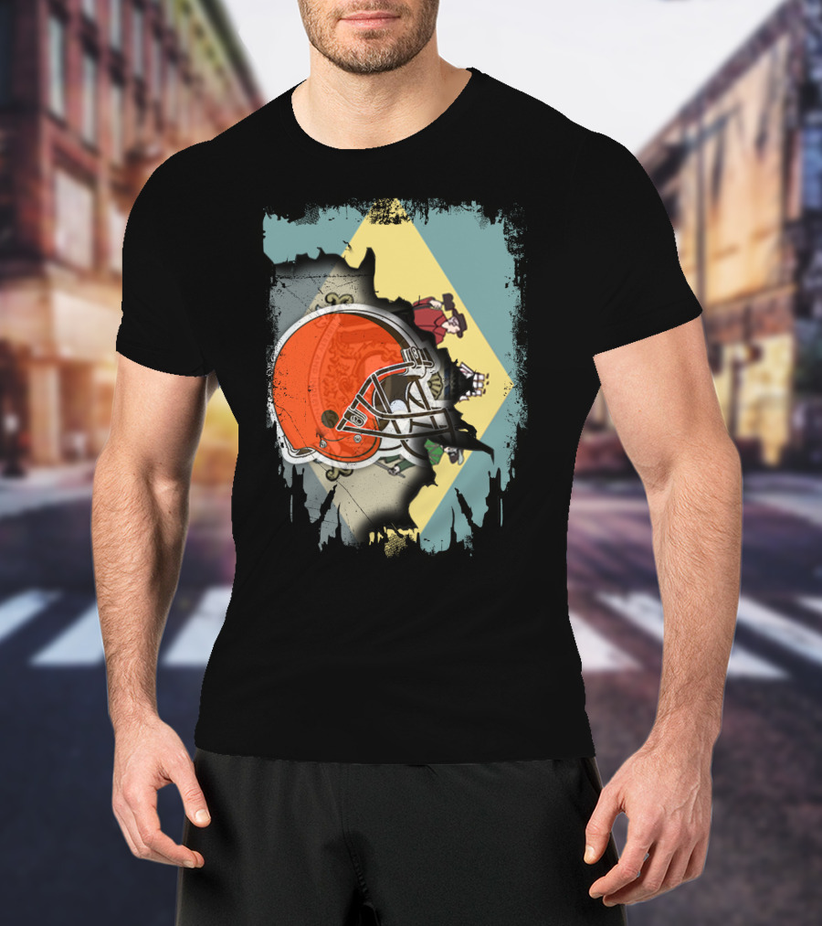 Delaware Meets Browns Helmet Collaboration T-Shirt
