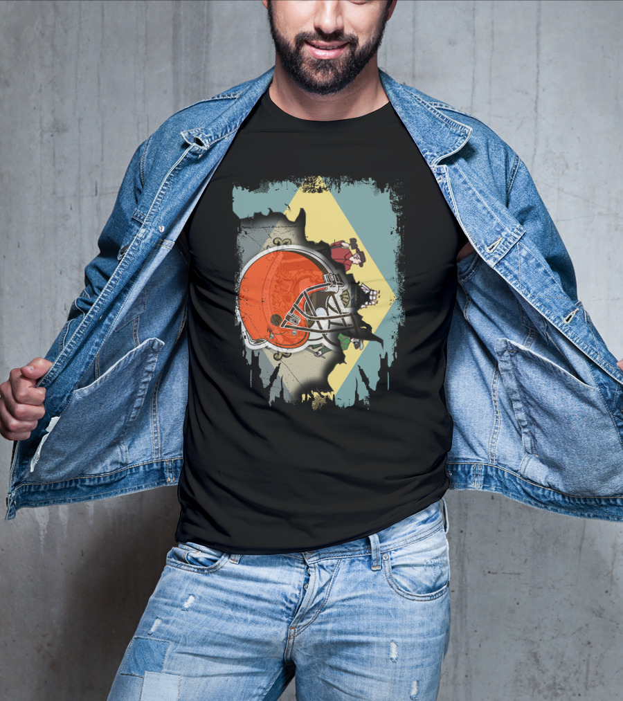 Delaware Meets Browns Helmet Collaboration T-Shirt