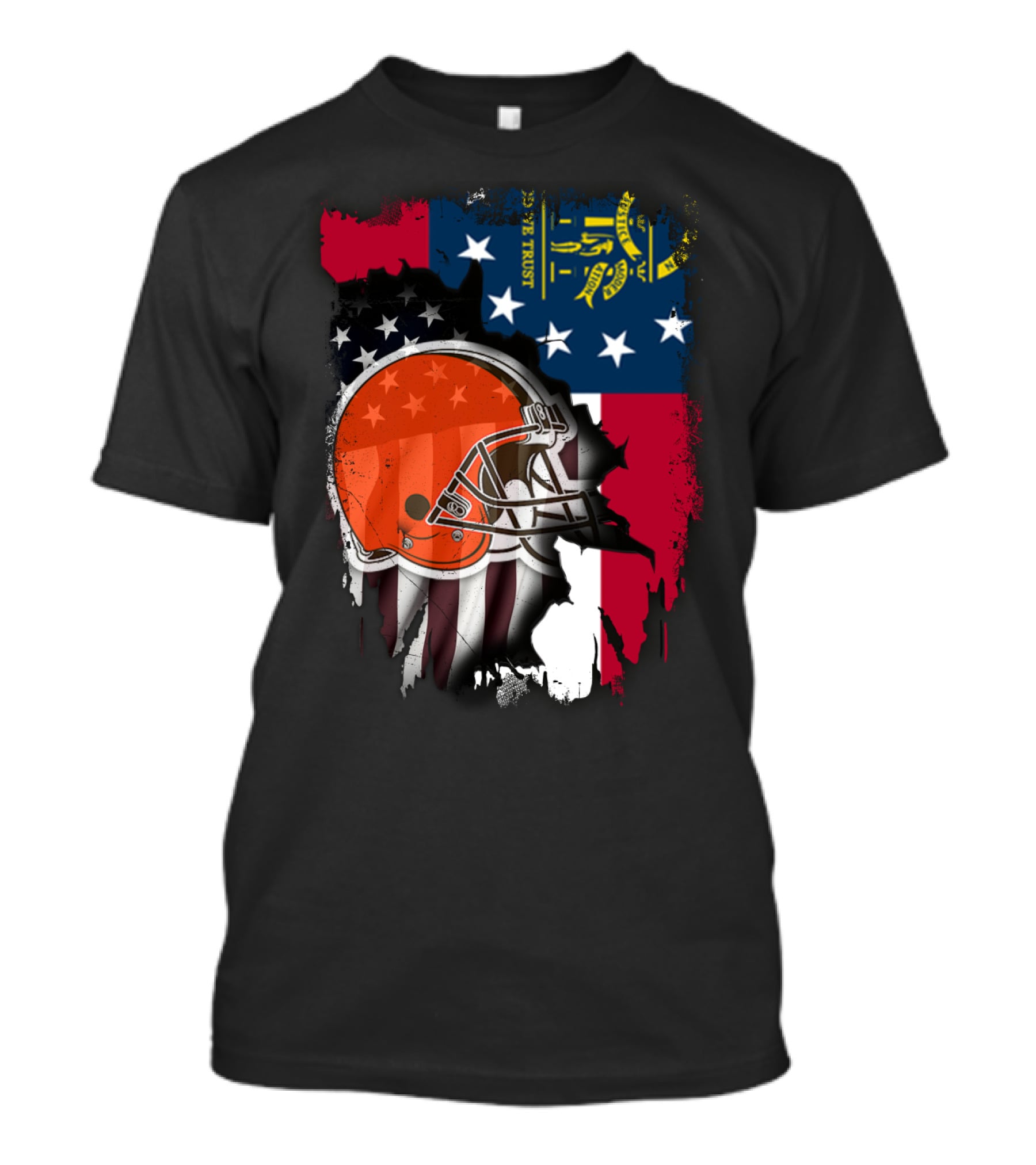 Georgia Flag Cleveland Browns Helmet Together T-Shirt