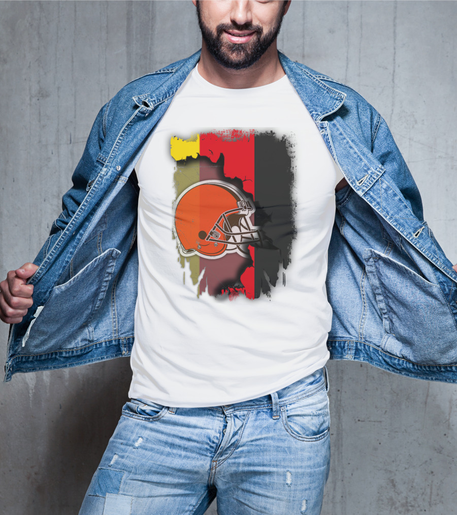 Germany Flag With Cleveland Browns Helmet T-Shirt