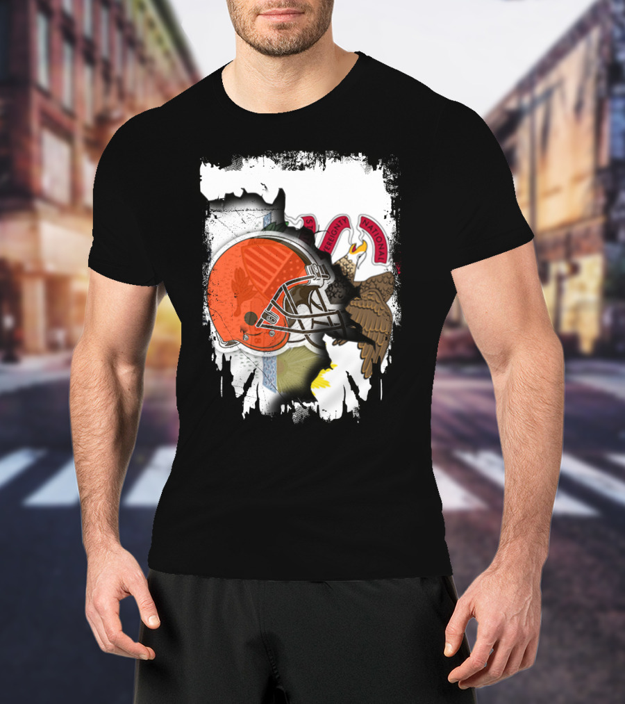 Together Illinois Integrity With Browns Helmet Eagle T-Shirt