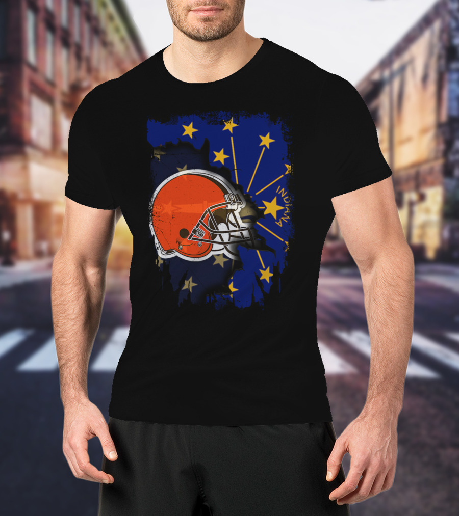 Together Indiana With Browns Helmet And Stars T-Shirt