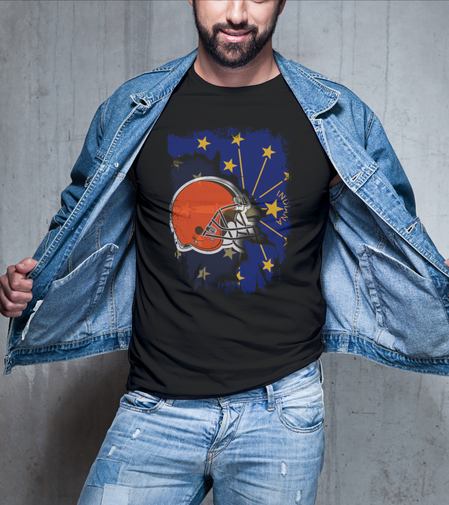 Together Indiana With Browns Helmet And Stars T-Shirt